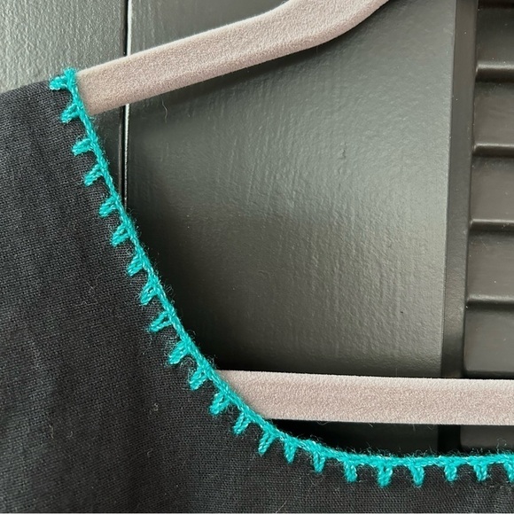 LBD Mexican Style! Black Mini Dress With Colorful Embroidery, Size Medium - Picture 11 of 14